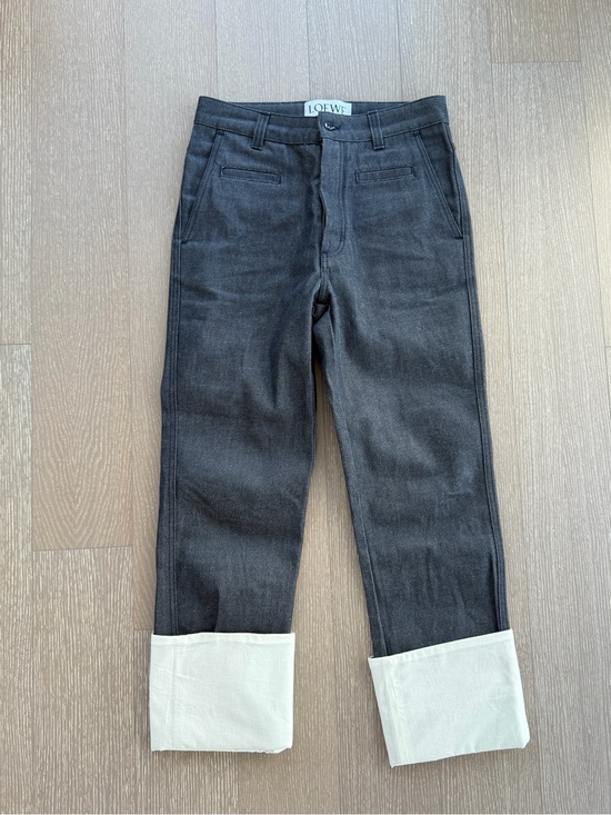 Loewe Other - Loewe Fisherman’s Straight Jeans in Dark Gray with Cream Cuffs